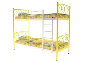 Кровать металлическая двухъярусная Злата желтая в Тюмени - mebel-tymen.ru | фото