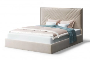 Кровать МИРА 2000*1200мм (без опор), велюр Бренди лайт 03 (бежевый), (б/основания, б/матраса) в Тюмени - mebel-tymen.ru | фото