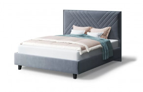 Кровать МИРА 2000*1200мм (на опорах), велюр Бренди лайт 28 (серый), (б/основания, б/матраса) в Тюмени - mebel-tymen.ru | фото