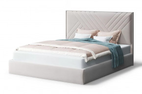 Кровать МИРА 2000*1400мм (без опор), велюр NEO 02 (бежевый), (б/основания, б/матраса) в Тюмени - mebel-tymen.ru | фото