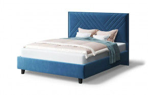 Кровать МИРА 2000*1400мм (на опорах), велюр Бренди лайт 08 (синий), (б/основания, б/матраса) в Тюмени - mebel-tymen.ru | фото
