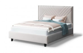 Кровать МИРА 2000*1400мм (на опорах), велюр NEO 02 (бежевый), (б/основания, б/матраса) в Тюмени - mebel-tymen.ru | фото