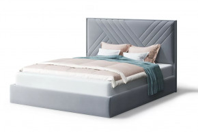 Кровать МИРА 2000*1600мм (без опор), велюр NEO 25 (серый), (б/основания, б/матраса) в Тюмени - mebel-tymen.ru | фото