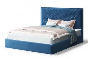 Кровать МИРА 2000*1800мм (без опор), велюр Бренди лайт 08 (синий), (б/основания, б/матраса) в Тюмени - mebel-tymen.ru | фото