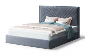 Кровать МИРА 2000*1800мм (без опор), велюр Бренди лайт 28 (серый), (б/основания, б/матраса) в Тюмени - mebel-tymen.ru | фото