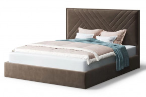 Кровать МИРА 2000*1800мм (без опор), велюр Бренди лайт 29 (коричневый), (б/основания, б/матраса) в Тюмени - mebel-tymen.ru | фото