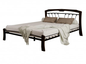 Кровать "Муза 4 ЛАЙТ" КМД9  ЧЕРНАЯ (1400*2000) (ножки-шоколад) с коваными изделиями в Тюмени - mebel-tymen.ru | фото