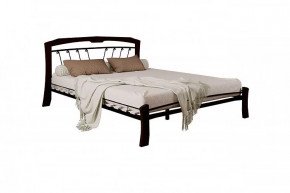 Кровать "Муза 4 ЛАЙТ" КМД9  ЧЕРНАЯ (1600*2000) (ножки-шоколад) с коваными изделиями в Тюмени - mebel-tymen.ru | фото