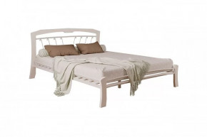 Кровать "Муза 4 ЛАЙТ" КМД9  КРЕМОВО-БЕЛАЯ (1600*2000) (ножки-кремово-белый) с коваными изделиями в Тюмени - mebel-tymen.ru | фото