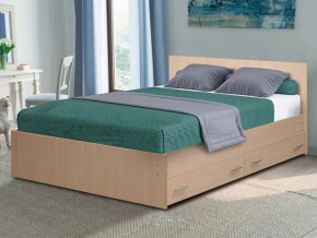 Кровать на уголках №4 с ящиками Матрица 1200х2000 мм Дуб молочный в Тюмени - mebel-tymen.ru | фото