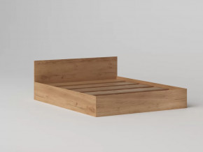 Кровать Охта Лайт 1600.1 Дуб вотан/ Белый гладкий в Тюмени - mebel-tymen.ru | фото