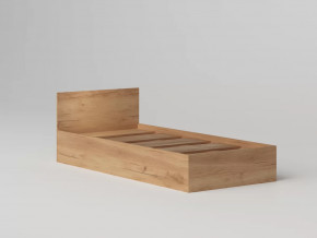 Кровать Охта Лайт 900.1 Дуб вотан/ Белый гладкий в Тюмени - mebel-tymen.ru | фото