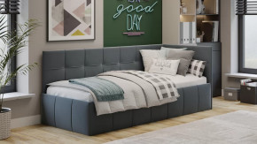 Кровать с мягкой обивкой с ПМ (с подъемным механизмом) «Грей» Тип 1 Велюр Galaxy серый в Тюмени - mebel-tymen.ru | фото
