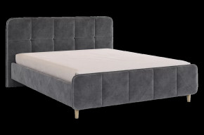 Кровать с основанием Грета 160х200 см грей алькантара (велюр) в Тюмени - mebel-tymen.ru | фото