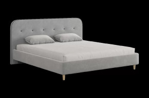 Кровать с основанием Лео 180х200 см галька (велюр)/графит (велюр) в Тюмени - mebel-tymen.ru | фото