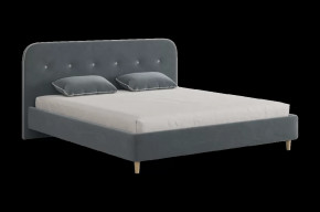 Кровать с основанием Лео 180х200 см графит (велюр)/галька (велюр) в Тюмени - mebel-tymen.ru | фото