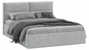 Кровать с ПМ «Глосс» Тип 1 (с подъемным механизмом) без заглушины Микровелюр Jercy Silver в Тюмени - mebel-tymen.ru | фото