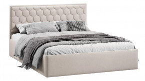 Кровать с ПМ «Порто» (с подъемным механизмом) без заглушины Велюр Мокко светлый в Тюмени - mebel-tymen.ru | фото