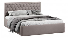 Кровать с ПМ «Порто» (с подъемным механизмом) без заглушины Велюр Мокко темный в Тюмени - mebel-tymen.ru | фото