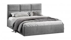 Кровать с ПМ «Стелла» Тип 1 с заглушиной Микровелюр Wellmart Silver в Тюмени - mebel-tymen.ru | фото