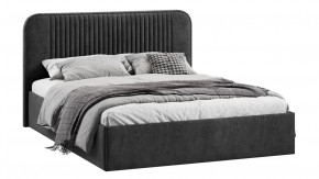 Кровать с ПМ «Тиффани» Тип 1 с заглушиной Микровелюр Wellmart Graphite в Тюмени - mebel-tymen.ru | фото