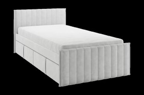 Кровать с ящиками Твикс 90х200 см галька (велюр) в Тюмени - mebel-tymen.ru | фото