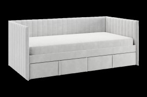 Кровать с ящиками Твикс (Софа) 90х200 см галька (велюр) в Тюмени - mebel-tymen.ru | фото
