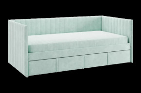 Кровать с ящиками Твикс (Софа) 90х200 см мята (велюр) в Тюмени - mebel-tymen.ru | фото