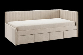 Кровать с ящиками Твикс (Тахта) 90х200 см капучино (велюр) в Тюмени - mebel-tymen.ru | фото