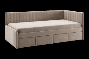 Кровать с ящиками Твикс (Тахта) 90х200 см латте (велюр) в Тюмени - mebel-tymen.ru | фото