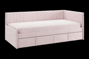 Кровать с ящиками Твикс (Тахта) 90х200 см нежно-розовый (велюр) в Тюмени - mebel-tymen.ru | фото