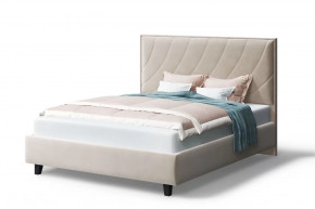 Кровать СОФИЯ 2000*1200мм (на опорах), велюр Бренди лайт 03 (бежевый), (б/основания, б/матраса) в Тюмени - mebel-tymen.ru | фото