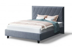 Кровать СОФИЯ 2000*1200мм (на опорах), велюр Бренди лайт 28 (серый), (б/основания, б/матраса) в Тюмени - mebel-tymen.ru | фото