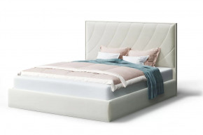 Кровать СОФИЯ 2000*1600мм (без опор), велюр Бренди лайт 02 (серо-белый), (б/основания, б/матраса) в Тюмени - mebel-tymen.ru | фото