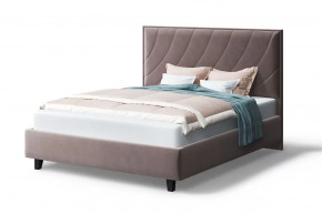 Кровать СОФИЯ 2000*1600мм (на опорах), велюр Бренди лайт 05 (кофе), (б/основания, б/матраса) в Тюмени - mebel-tymen.ru | фото