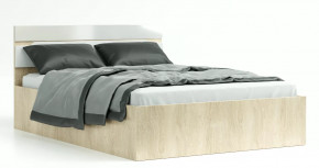 Кровать ТРИО 1600 с ортопедическим основанием и механизмом подъема Дуб сонома светлый/Белый глянец в Тюмени - mebel-tymen.ru | фото