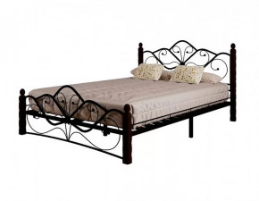 Кровать "Венера 1" КМД4.01 ЧЕРНАЯ (1400*2000) (ножки-шоколад) с коваными элементами в Тюмени - mebel-tymen.ru | фото
