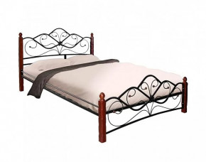 Кровать "Венера 1" КМД4.01 ЧЕРНАЯ (1600*2000) (ножки-махагон) с коваными элементами в Тюмени - mebel-tymen.ru | фото
