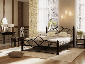 Кровать "Венера 1" КМД4.01 ЧЁРНАЯ (1800*2000) (ножки-шоколад) с коваными элементами в Тюмени - mebel-tymen.ru | фото