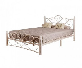 Кровать "Венера 1" КМД4.01 КРЕМОВО-БЕЛАЯ (1600*2000) (ножки-белый) с коваными элементами в Тюмени - mebel-tymen.ru | фото