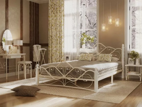 Кровать "Венера 1" КМД4.01 КРЕМОВО-БЕЛАЯ (1800*2000) (ножки-белый) с коваными элементами в Тюмени - mebel-tymen.ru | фото