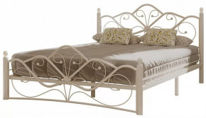 Кровать "Венера 2" КМД4-02 КРЕМОВО-БЕЛАЯ (1600*2000) (ножки-кремово-белый) с коваными элементами в Тюмени - mebel-tymen.ru | фото