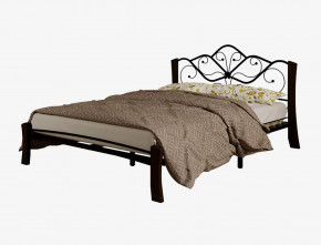 Кровать "Венера 4 ЛАЙТ" ЧЕРНАЯ (1600*2000) (ножки-шоколад) с коваными элементами в Тюмени - mebel-tymen.ru | фото
