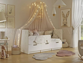 Кровать Юниор-4 Шарли Белый/Дуб Крафт Белый в Тюмени - mebel-tymen.ru | фото