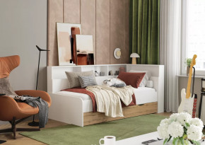 Кровать Юта 1,8*0,8 м Белый/Дуб Вотан в Тюмени - mebel-tymen.ru | фото