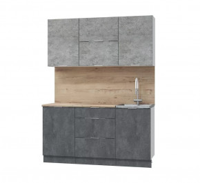 Кух. гарнитур Асти-бетон 1.6, белый/бетон светлый/ бетон темный/ ПФ дуб бунратти (б/с 500) в Тюмени - mebel-tymen.ru | фото