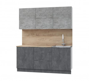 Кух. гарнитур Асти-бетон 1.8, белый/бетон светлый/ бетон темный/ ПФ дуб бунратти (б/с 600) в Тюмени - mebel-tymen.ru | фото