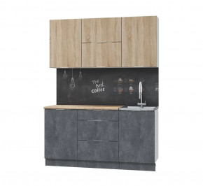 Кух. гарнитур Асти-дуб сонома 1.6, белый/ дуб сонома/ бетон темный / ПФ дуб бунратти (б/с 500) в Тюмени - mebel-tymen.ru | фото