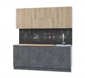 Кух. гарнитур Асти-дуб сонома 2.0, белый/ дуб сонома/ бетон темный / ПФ дуб бунратти (б/с 600) в Тюмени - mebel-tymen.ru | фото