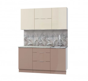 Кух. гарнитур Асти-латте 1.8, белый/ ваниль глянец/ кофе с молоком/ ПФ королевский опал (б/с 600) в Тюмени - mebel-tymen.ru | фото